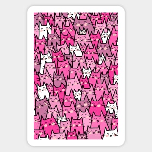 Cat Party - Pink Purple Sticker